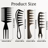 4 Pcs Hair Comb Wide Tooth Comb Styling Comb Double Side Tail Combs Afro Pick Barber Comb Hairstylist Accessories, Black, 4 Styles