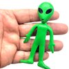 Zugar Land Bendable Rubber Green Aliens (3.75") Action Figures Bendable UFO Aliens Limbs Sensory Stress Relief Fidget Toys. Great Party Favor Trick or Treat Supplies (6 Aliens)