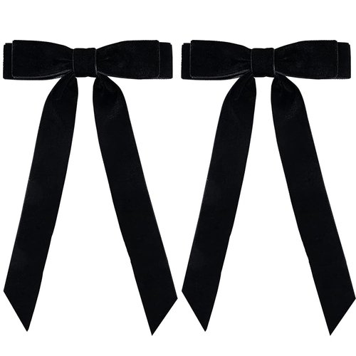Velvet Bow Hair Clips, 2Pcs Handmade Bows Barrettes Hair Bows Alligator Clips Ribbon Hair Accessories for Girls Toddlers Teens