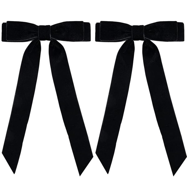 Velvet Bow Hair Clips, 2Pcs Handmade Bows Barrettes Hair Bows Alligator Clips Ribbon Hair Accessories for Girls Toddlers Teens
