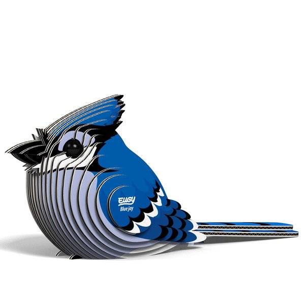 Eugy Blue Jay 3D Puzzle, 26 Piece Eco-Friendly Educational Toy Puzzles for Boys, Girls & Kids Ages 6+