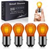 Small Stones 4PCS 1016 1157NA 12499LLB2 7528 Miniature Bulb S25 12V21/5W BAY15d Turn signal light Brake light(Amber)