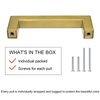 goldenwarm 5 Inch Gold Cabinet Pulls 10 Pack Brushed Brass - LSJ12GD128 Gold Cabinet Handles Square Brushed Gold Kitchen Hardware Pulls for Dresser Drawers
