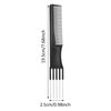 Gjinxi 4Pcs Black Combs with Metal Prong, Carbon Lift Teasing Combs with 5 Stainless Steel Pins, Teasing Comb with Metal Pick Combs for Women, Salon Teasing Back Combs for Hair Styling