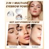 Eyebrow Powder Kit-3 Colors Longlasting Waterproof Eye Brow Powder Palette,Tinted Brow Powder Light Medium Dark Brown Brow Filler,Fill & Sculpt Eyebrow, Makeup Gift for Women,With Brow Tool-Set 01