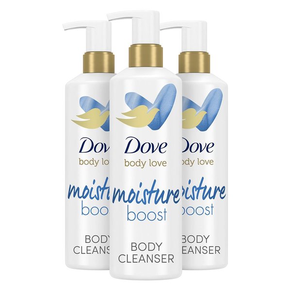 Dove Body Love Body Cleanser Moisture Boost For Dry Skin Body Wash with Hyaluronic Acid and Moringa Oil 17.5 fl oz