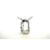 Small mini silver metal oval crystal hair claw clip bridal clip