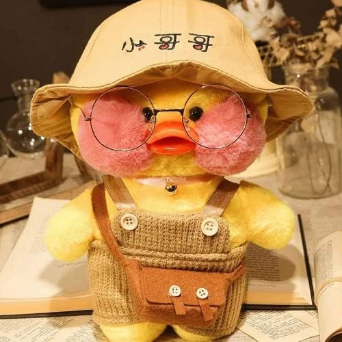 FULAI Yellow Duck Stuffed Animal Toy,Soft Plush Toy for Kids Girls DIY Hugglable Plush Stuffed Toy with Cute Headband and Costume Best Gifts for Birthday.（12inch/30cm