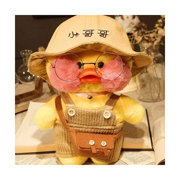 FULAI Yellow Duck Stuffed Animal Toy,Soft Plush Toy for Kids Girls DIY Hugglable Plush Stuffed Toy with Cute Headband and Costume Best Gifts for Birthday.（12inch/30cm