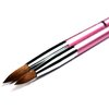 Beaute Galleria 2 Pieces Kolinsky Sable Round Acrylic Nail Art Brush Set, Manicure Detail Painting Nail Art Pen (Size 8, 12)