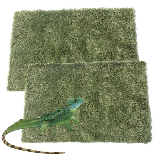 kathson 2 PCS Reptile Carpet Mat Terrarium Bedding Substrate Liner Mat Imitation Rainforest Crawler Mats for Snakes Bearded Dragon Gecko Chameleon Turtles Iguana
