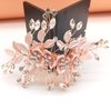 Lismyakey Wedding Hair Comb Clip Handmade Rhinestone Bridal Hair Comb Piece Brides Wedding Hair Piece Headpiece for Women (Gold)