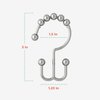 Maytex Shower Curtain Hooks, Shower Curtain Rings, Rust-Resistant Decorative Double Roller Glide Shower Hooks, Shower Rings for Bathroom Shower Rods, Curtains, Liners, Set of 12, Chrome