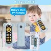 GUIGUZHJ Baby TV Remote Control Toy, Teether Toys for Baby 6-24 Months, Infant Music Toy with Sound, Melody and 3 Language English/French/Spanish, Early Development Toys for Toddlers 6 12 18 Month