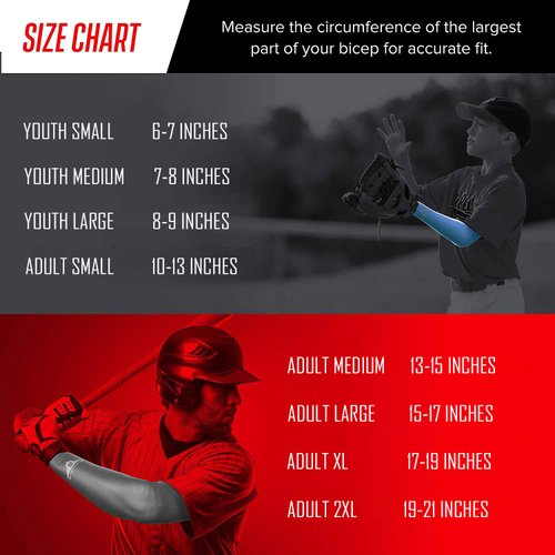 BUCWILD SPORTS Compression Arm Sleeve - Youth & Adult Sizes - Baseball Football Basketball Sports (1 Arm Sleeve)