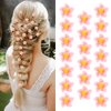 Paderison 20Pcs Pink Hair Clips Small Flower Hair Clips for Girls Hair Accessories Flower Mini Hair Clips for Thick Hair Wedding Hair Flowers Braided Hair Clips for Women Hair Barrettes