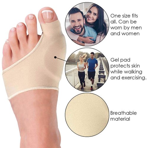 Bunion Corrector - Bunion Toe Straightener and Bunion Relief Detox Sleeve Bunion Pad with EuroNatural Gel - Orthopedic Bunion Corrector and Metatarsal Pad for Hammertoe and Hallux Valgus (Small)