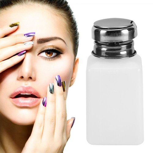 200ml Empty Pump Dispenser, Push Down Cleanser Bottle for Nail Polish and Makeup Removal, Nail Polish Makeup Cleanser Liquid Remover Bottle for Home Travel and Salon Use