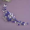 BERYUAN Bridal Rhinestone Pearls Hair Comb Flowers Pearls Rhinestone Wedding Headband Crystal Rhinestone Pearls Handmade Hair Comb for Wedding Bridal Women (blue)
