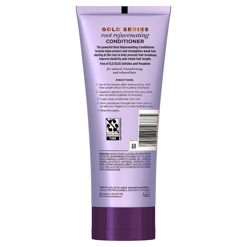 Pantene Gold Series Root Rejuvenating Conditioner with Apricot Oil & Green Tea, Moisturizes & Fortifies, for Natural, Textured, Curly, Coily Hair, Sulfate Free, 11.1 Fl Oz