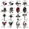 32 PCS Halloween Nails Charms 3D Alloy Spider Skull Nail Art Supplies for Acrylic Nails Dark Black Cross Moon Nail Gems and Charms Nail Jewelry for Women Halloween DIY Nail Art Decoration Accessories