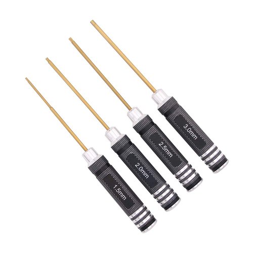 OliRC 1.5/2.0/2.5/3.0mm Hex key RC Tools Hexagonal Screwdriver with Titanium Nitride Coating Metric Allen Key kit for RC Car/Helicopter/Airplane(C89-1)