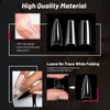 500PCS Half Cover Coffin Nail Tips - Acrylic Nail Tips, krofaue 10 Size Clear Ballerina Nail Tips, Half Cover Acrylic False Nail Tips With Box for Nail Tips Art Salons and Home DIY (Clear)
