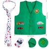 Yewong Casino Dealer Vest Set Dealer Visors Hat Bowtie Playing Card Tie Armband for Las Vegas Birthday Game Night Party Favors Supplies