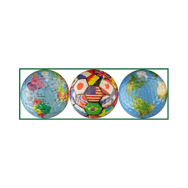 EnjoyLife Inc World Collection Globe/International Flags/Earth Golf Ball Gift Set