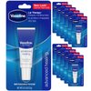 Vaseline Lip Therapy Advanced Petroleum Jelly, Skin Protectant, Travel Size .35 Oz, Pack of 12