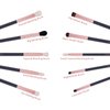 Docolor Eyeshadow Brushes Professional Eye Makeup Brushes Set Eyeshadow Eyeliner Concealer Eyebrow Blending Brushes Eye Make Up Brush Kit with Gift Box (10 Pcs,Black with Rose Gold,Wooden Handles)