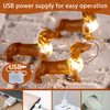 Impress Life Pet Theme Decorative String Lights, 10ft 30 LED Dachshund Dog Twinkle Lights, USB Battery Operated with Remote for Indoor Covered Outdoor Wedding Birthday Christmas Parties Ornament