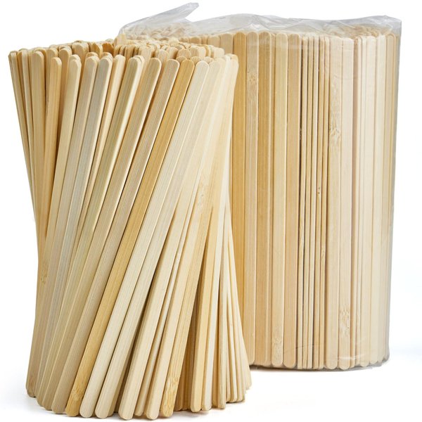 Bamboo Coffee Stirrers, 500 Count of Disposable Coffee Stir Sticks - Stir Sticks For Coffee Bar 5.5 Inch, Stir Sticks with Smooth End, Coffee Stirs for Coffee, Cocktail, Hot Drinks