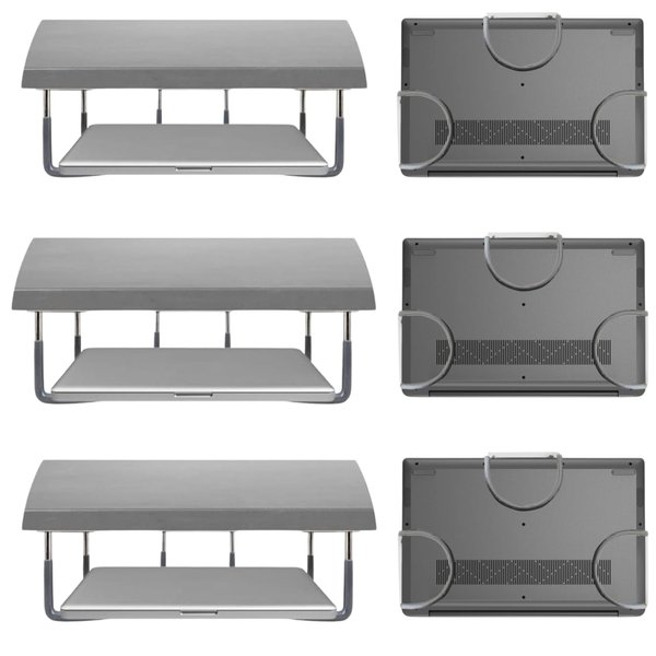 TidyFriend Rubberized Under Desk Laptop Mount - 9 Racks in 3 Sets, Laptop Under Desk Mount, Organizer Rack with Screws