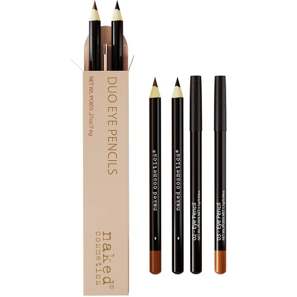 Naked Cosmetics Black Eyeliner & Brown Eyeliner Pencil for Makeup - Waterproof Eyeliner Pencil & Smudge Proof Eyeliner for Women - Smooth Glide & Long Lasting Eyebrow Pencil Eye Liner Set of 2