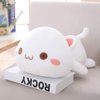 Jensquaify Cat Stuffed Animals, Soft Cat Plush Pillow Kawaii Kitten Stuffed Animal Toy Gifts for Kids (White Round Eyes, 13.7")