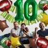 HADCKJA Football Balloon Football Birthday Decorations 10th Birthday Balloon Rugby Gold Brown Star Rugby Field Balloon Touchdown Sports Theme Football Party Supplies Birthday Party Decorations 10Pcs
