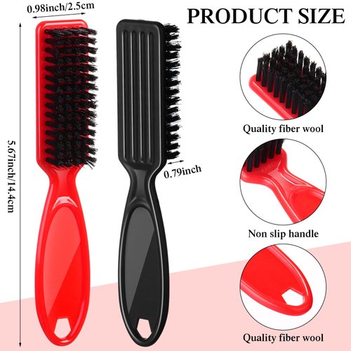 Domensi 60 Pcs Barber Clipper Brush Bulk Barber Blade Cleaning Brush Hair Clipper Cleaner Barber Fade Brush Clipper Cleaning Brush Hair Styling Brush Tool for Haircut, Barbers Supplies, Black and Red