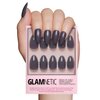 Glamnetic Press On Nails - Ash Gray | Opaque Muted Smoke Gray Short Almond False Nails, Reusable Stick On Fake Nails with Glue | Salon Quality | 15 Sizes - 30 Nail Kit