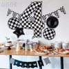 40 Inch Checkered Number Balloon 4 Black and White Race Car Birthday Balloons Baby Hippie Smile Party Shower Boys 4th Birthday Race Car Theme Party Decor Supplies 5 Pcs