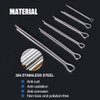 Glarks 340-Pieces 6 Sizes 304 Stainless Steel Cotter Pin Clip Key Fastner Fitting Assortment Kit for Automotive, Mechanics, Car Garage, Power Equipment, Cars, Trucks, Lawn Mower, Small Engine Repair