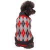 Blueberry Pet Chic Argyle All Over Dog Sweater in Charcoal and Scarlet Red, Back Length 14", Pack of 1 Clothes for Dogs
