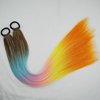 CliCling 28 inch Colorful Ponytail Extensions with Hair Tinsel,2 Packs 5 Colors Braiding Hair Extensions with Hair Tie, Fake Pony Tail Hair Extensions for Braids Rainbow Festival Rave Crazy Hair Day