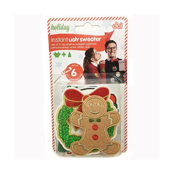Instant Ugly Sweater DIY Kit (version with gingerbread man on front)