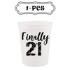 Veracco Finally 21 Cheers To 21 Years Twenty First Stadium Party Cup Funny 21s Birthday Gag Gifts For Him Herr Party Favors Decorations (White/Black, 12)