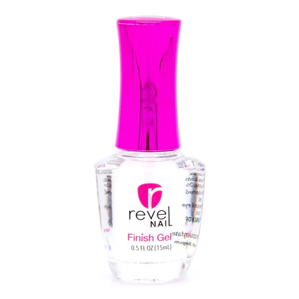 Revel Nail Dip Powder Finish Gel - No UV Finish Gel Top Coat, Sealer Dip Power Liquid, Step 3 for Long-Lasting Dip Nail Color, Chip & Crack Resistant, Strong Healthy Nails, 0.5 oz