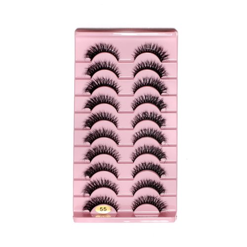 10Pairs 3D Faux Mink False Eyelashes Natural Messy Crisscross Eyelash Wispy Fluffy Fake eyelashes Extension Eye Makeup faux cils (55)