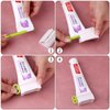 2pcs Rolling Tube Toothpaste Squeezer Toothpaste Seat Holder Stand for Bathroom Accessories（1Blue1Gree）