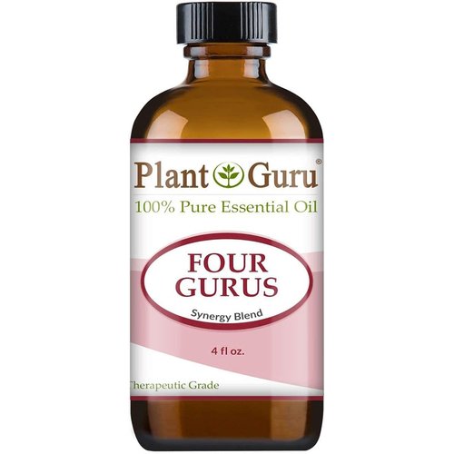 Four Gurus Essential Oil Blend 4 oz Bulk 100% Pure Natural Therapeutic Grade Blended with Clove, Cinnamon, Lemon, Rosemary Eucalyptus for Aromatherapy Diffuser and Immune Support