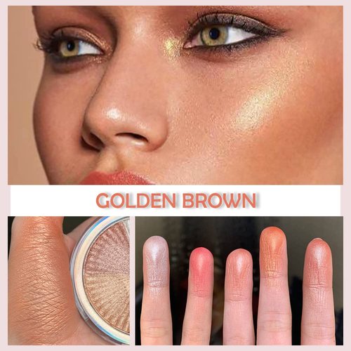 Highlighter Makeup, Highlight Powder Bronze, Bronzer Makeup Matte, iluminadores de maquillaje, Highlighter Palette White Shimmer Blush Bronzer Powder Palette Illuminators 5 Colors